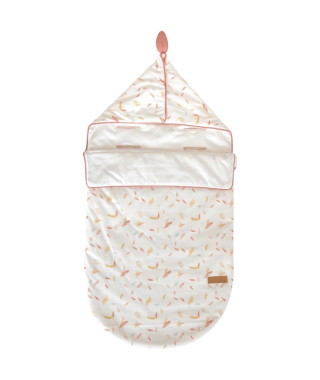 DOMIVA Nid ange Happy - Jersey 100% coton - Réglable - Blanc/Corail/Jaune - 80 cm