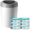 TOMMEE TIPPEE Starter Pack, Poubelle a Couches Simplee, Comprend 6x Recharge