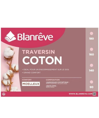 BLANREVE Traversin en coton - 140 cm - Blanc