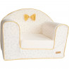 DOMIVA Fauteuil Club Leafy Bunny - Coton bio - Convertible et déhoussable - Blanc/Jaune - 43 x 55,5 x 50 cm