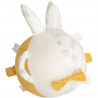 DOMIVA Balle d'activités Leafy Bunny - Coton bio - Sensorielle - Blanc/Jaune - 12 cm