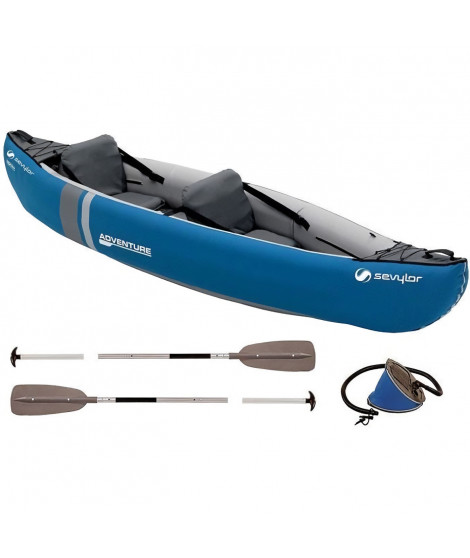 Canoë gonflable 2 places SEVYLOR Adventure - Bleu avec accessoires