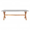 X-WOODY table de jardin -  Structure plateau en fibre de ciment et pieds en acacia en forme X - 200 x 100 x 75cm