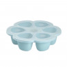 BEABA Multiportions en silicone de qualité premium, résistance thermique, couvercle hermétique, Fabriqué en Italie, 6x90 ml bleu