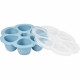 BEABA Multiportions en silicone de qualité premium, résistance thermique, couvercle hermétique, Fabriqué en Italie, 6x90 ml bleu