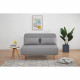 Banquette BZ 2 places - Style scandinave gris  - L 130 x P 90 x 81 cm - DEPLO