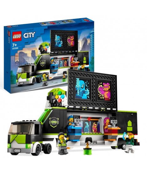 LEGO City 60388 Le Camion de Tournois de Jeux Vidéo, Jouet Enfants 7 Ans, Compétition eSport