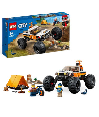 LEGO City 60387 Les Aventures du 4x4 Tout-Terrain, Jouet Monster Truck, Jeu Camping