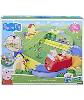 Peppa Pig Le circuit en ville de Peppa avec route modulable, inclut véhicule et 1 figurine, +35 sons, a partir de 3 ans