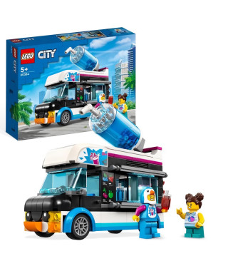 LEGO City 60384 Le Camion a Granités du Pingouin, Jouet Camion Enfants 5 Ans, avec Figurines