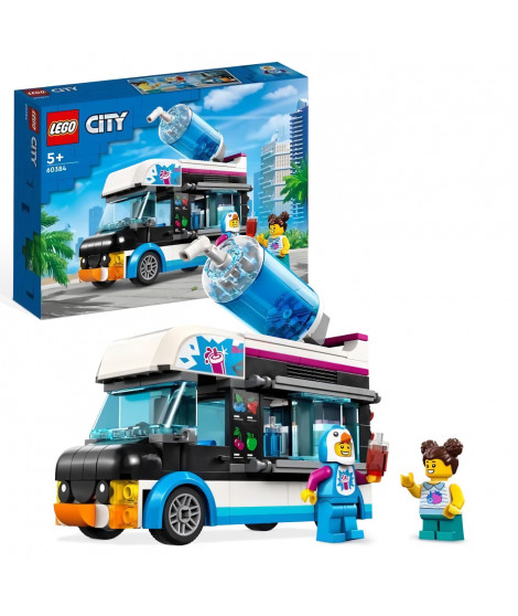 LEGO City 60384 Le Camion a Granités du Pingouin, Jouet Camion Enfants 5 Ans, avec Figurines