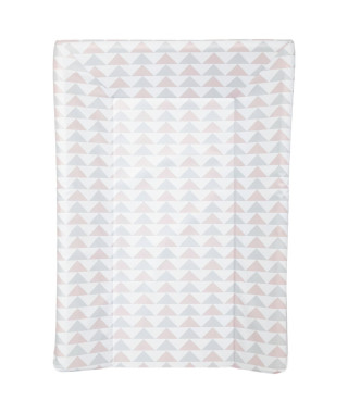 BABYCALIN Matelas a langer Luxe - Motifs géométriques - Rose et gris - 50 x 70 cm