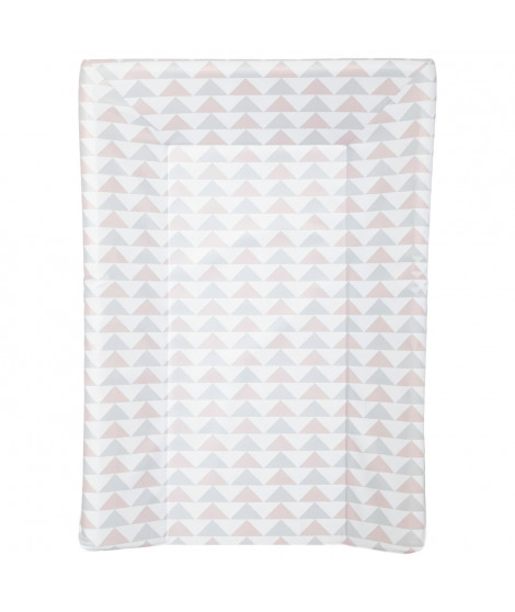 BABYCALIN Matelas a langer Luxe - Motifs géométriques - Rose et gris - 50 x 70 cm