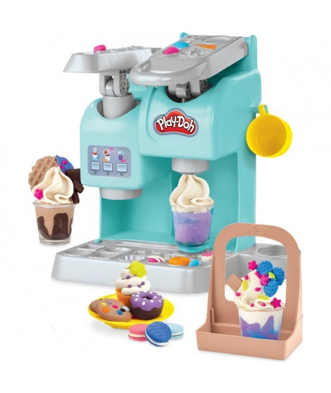 Play-Doh - Kitchen Creation - Mon super café, 20 accessoires et 8 pots de pâte a modeler, des 3 ans