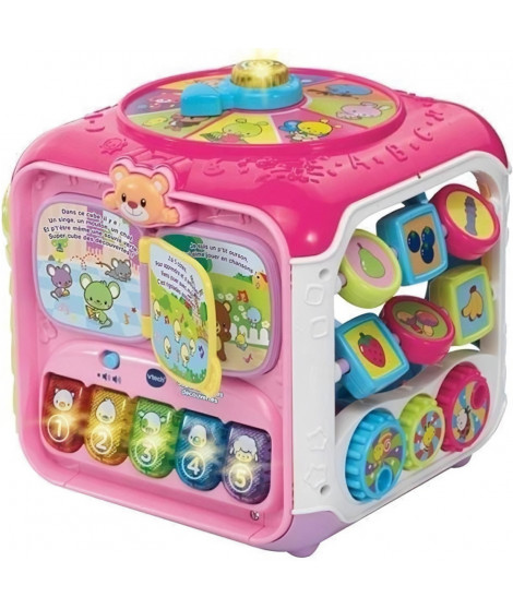 Jouet interactif VTECH BABY - Super Cube Des Découvertes Rose pour bébé fille de 9 a 36 mois