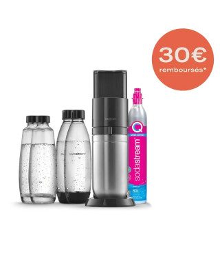 SODASTREAM DUONCB - Machine DUO Noire Pack 4 bouteilles (2 carafes DUO + 2 Fuse LV) + 1 cylindre d'échange CQC