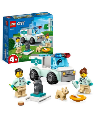 LEGO City 60382 L'Intervention du Véhicule Vétérinaire, Ambulance Jouet pour Animaux