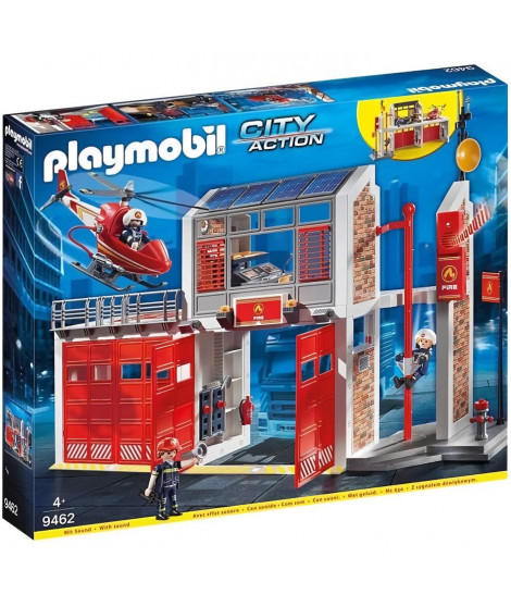 PLAYMOBIL - 9462 - City Action - Caserne de pompiers avec hélicoptere