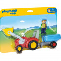 PLAYMOBIL - 6964 - PLAYMOBIL 1.2.3 - Fermier avec tracteur et remorque