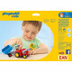 PLAYMOBIL - 6964 - PLAYMOBIL 1.2.3 - Fermier avec tracteur et remorque