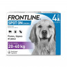 FRONTLINE Spot On Chien L - 20 a 40 kg - 4 pipettes- Puces tiques et poux