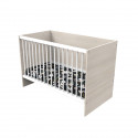 Lit 120x60 transformable en mélamine beige