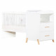 Lit Combiné Evolutif 120x60 en 90x190 en bois blanc