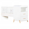 Lit Combiné Evolutif 120x60 en 90x190 en bois blanc