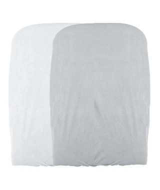 Lot de 2 housses de matelas a  langer - Blanc / Perle - 50 X 75 cm