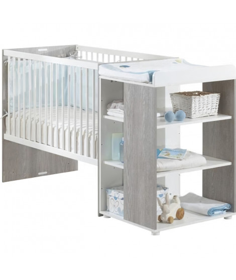 Lit bébé Combiné Evolutif BABYPRICE SITTA - Couchage 60 x 120 cm - Transformable en lit 90 x 190 cm