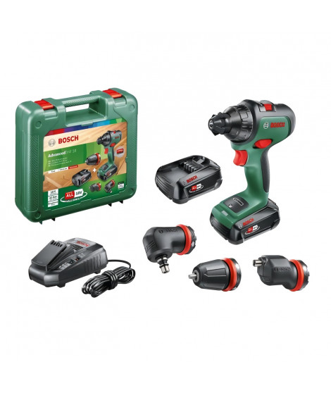 Perceuse-visseuse sans-fil Bosch - AdvancedDrill 18 (livrée avec 2 batteries, 1 chargeur, 3 mandrins) - PowerForAll