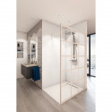 Paroi de douche AURYS Baleares Atelier 3 Blanc - Verre Timeless 8mm trempé by Saint-Gobain - L.120cm x H.198cm