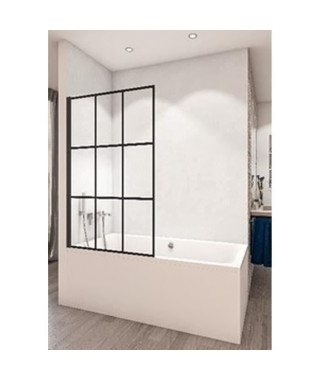 Pare-baignoire AURYS version gauche Gascogne Atelier N°3 en verre trempé 8 mm Saint-Gobain L 75 cm x H 140 cm