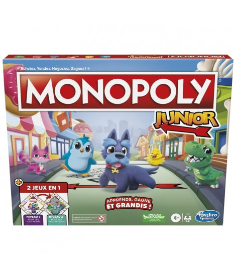 Monopoly Junior 2 en 1 - Jeu de société enfant