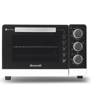 Four Compact BRANDT FC265MWST - 26L - Multifonctions - Thermostat réglable jusqu'a 250°C - Blanc et noir