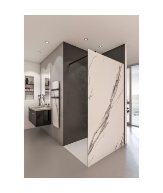 AURYS Paroi de douche en kit BALEARES  CALACATTA - Verre Timeless 8 mm trempé by Saint-Gobain - L.120 cm x  H.198 cm