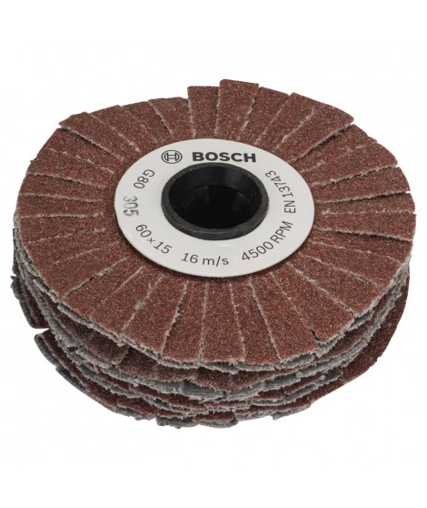 Cylindre abrasif Bosch - (Accesssoire pour Texoro, Grain 80, Largeur 15mm, Souple)