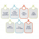 BABYCALIN Lot de 7 bavoirs Naissance Message impression - 20 x 25 cm