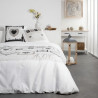 TODAY Parure de lit Coton 2 personnes - 220x240 cm - Imprimé Blanc Eden