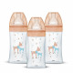 Lot de 3 Biberons DODIE Anti-Colique Sensation+ - Verre - 270ml - 0-6 Mois - Tétine plate - Débit 2