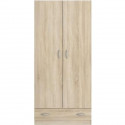 PARISOT Armoire 2 portes battantes + 1 tiroir - Décor chene - L78 P 38 x H 170 cm - VARIA