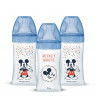 Lot de 3 Biberons DODIE Anti-Colique Initiation+ - Mickey - 270ml - 0-6 Mois - Tétine Ronde - Débit 2