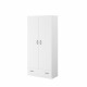 PARISOT Armoire 2 portes battantes + 1 tiroir - Panneaux de particules - Décor Blanc - L 78 cm x P 38 cm x H 170 cm - VARIA