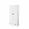 PARISOT Armoire 2 portes battantes + 1 tiroir - Panneaux de particules - Décor Blanc - L 78 cm x P 38 cm x H 170 cm - VARIA