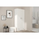 PARISOT Armoire 2 portes battantes + 1 tiroir - Panneaux de particules - Décor Blanc - L 78 cm x P 38 cm x H 170 cm - VARIA