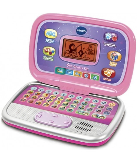 Ordinateur Interactif Enfant - VTECH - Ordi Genius Kid - Rose - 20 activités - Personnalisable