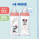 Dodie Lot de 3 Biberons Anti colique Sensation+, Minnie, 330 ml, +6 Mois, Tétine Plate, Débit 3