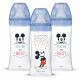 Dodie Lot de 3 Biberons Anti colique Sensation+, Mickey, 330 ml, +6 Mois, Tétine Plate, Débit 3