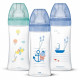 DODIE Lot de 3 Biberons Anti-Colique Sensation+ 330ml +6 Mois, Tétine Plate, Débit 3 - Bleu Mer et Vert Air