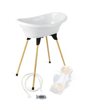 Pack baignoire THERMOBABY VASCO 5 en 1 Blanc muguet - Fabriqué en France